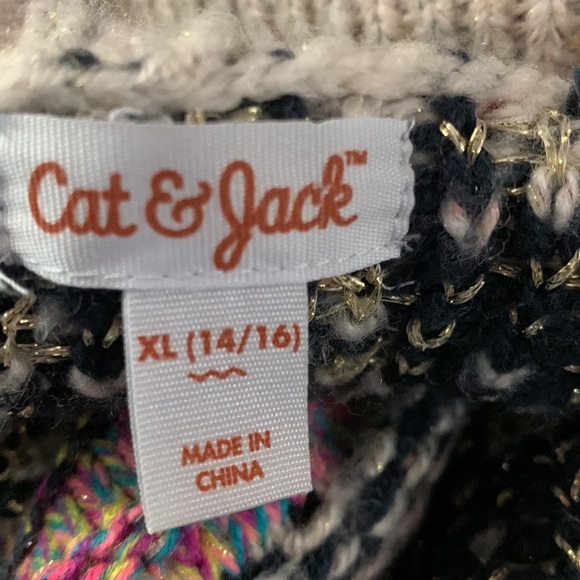 CAT & JACK. Multicolor Sweater w/Southwestern pattern w/belt. No buttons. - Picture 9 of 12